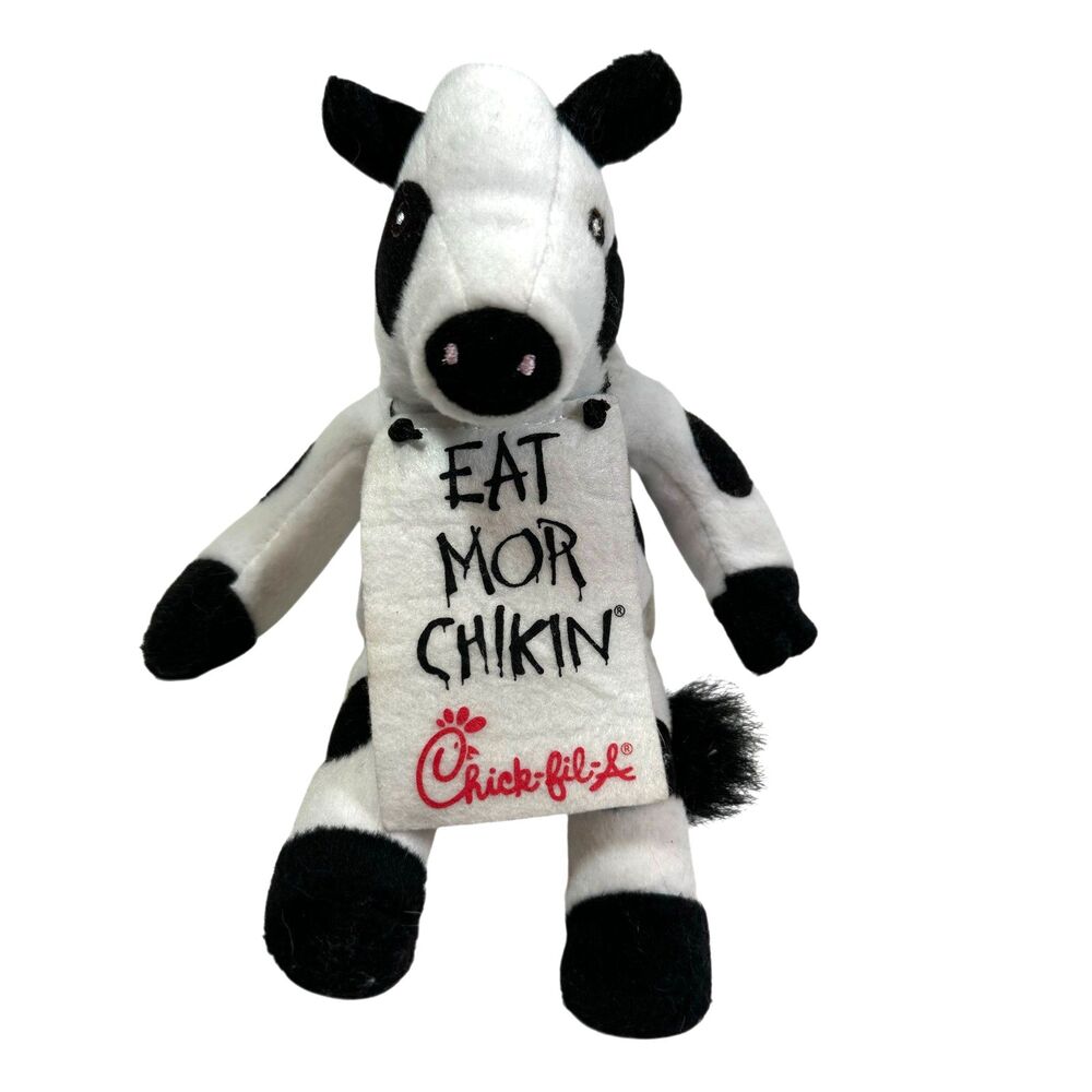 Chick-fil-A Cow Plush Eat Mor Chikin 6" Stuffed Cow 2009 Promotional Advertising